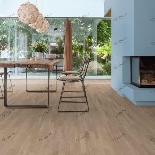 Паркетная доска Haro 4000 Series Top connect Дымчато-Белый Выбеленный Дуб Натур (Гладкая) 2200х180 мм 528859