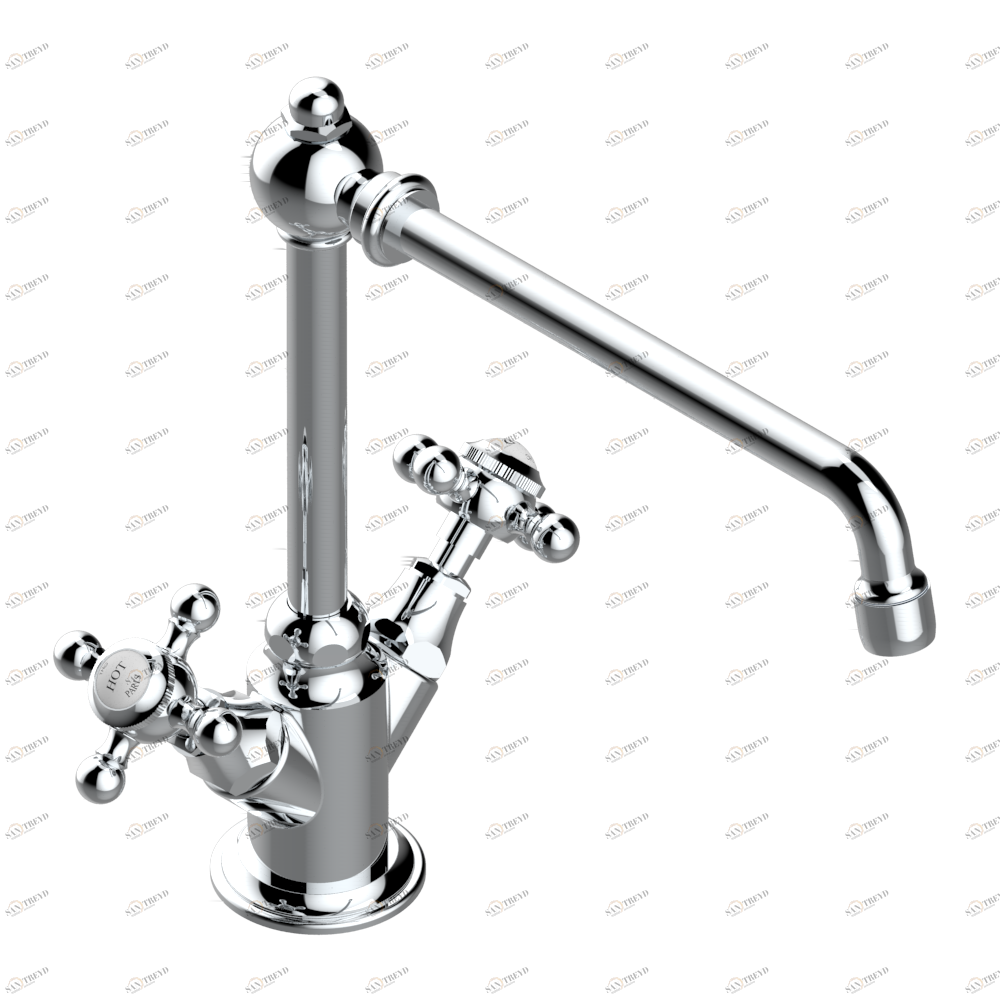 G02-4184C Смеситель для кухонной мойки на одно отверстие с ручками-крестиками Thg-paris Montmartre Хром G02 4184C  A02 CAT.A