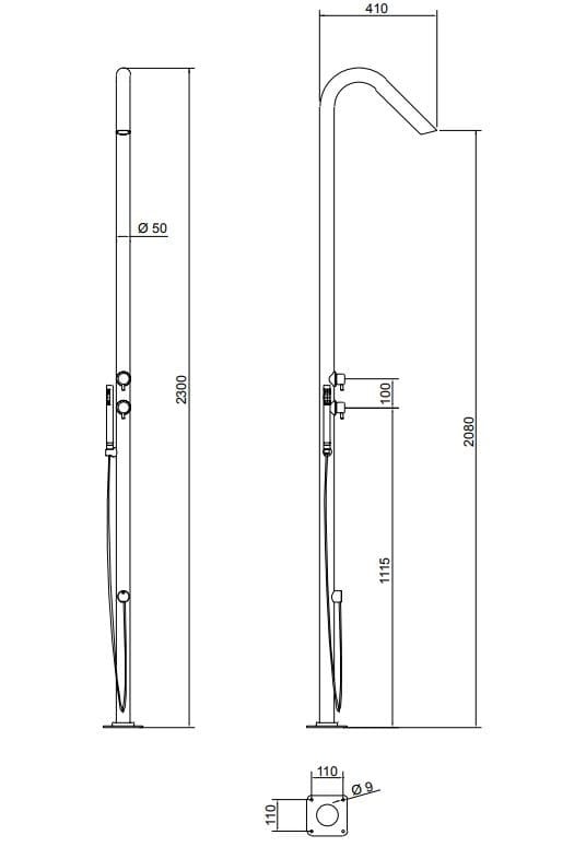 Открытый душ из нержавеющей стали Ama Luxury Shower ARCH-00147295 - Вид №2