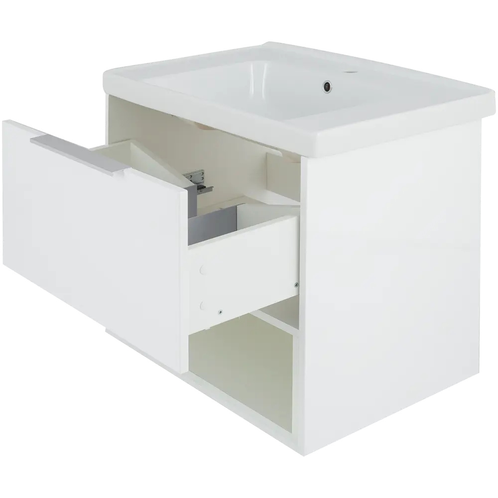 Тумба под раковину подвесная «Дана» 70 см цвет белый SANFLOR STLM-2069480 - Вид №2