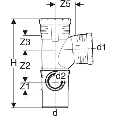 393.578.14.1 Крестовина двухплоскостная комбинированная Geberit Silent-Pro 87,5°, левая Geberit  - Вид №3