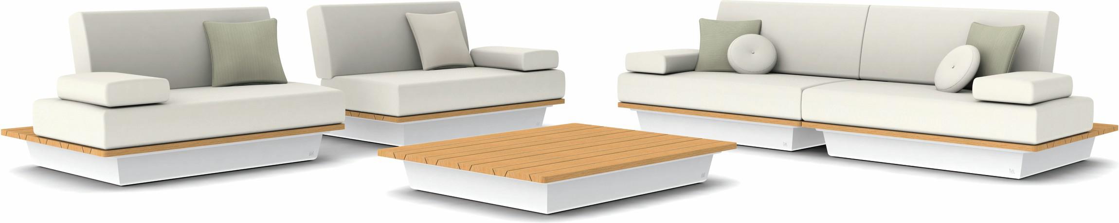 Concept 3 белый столешница из дерева iroko Manutti Air MNST796