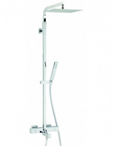 666800 000 00  Душевая стойка для ванны Touareg, смеситель с термостатом, квадратный дизайн, массивная хромированная латунь Valentin  - Вид №1