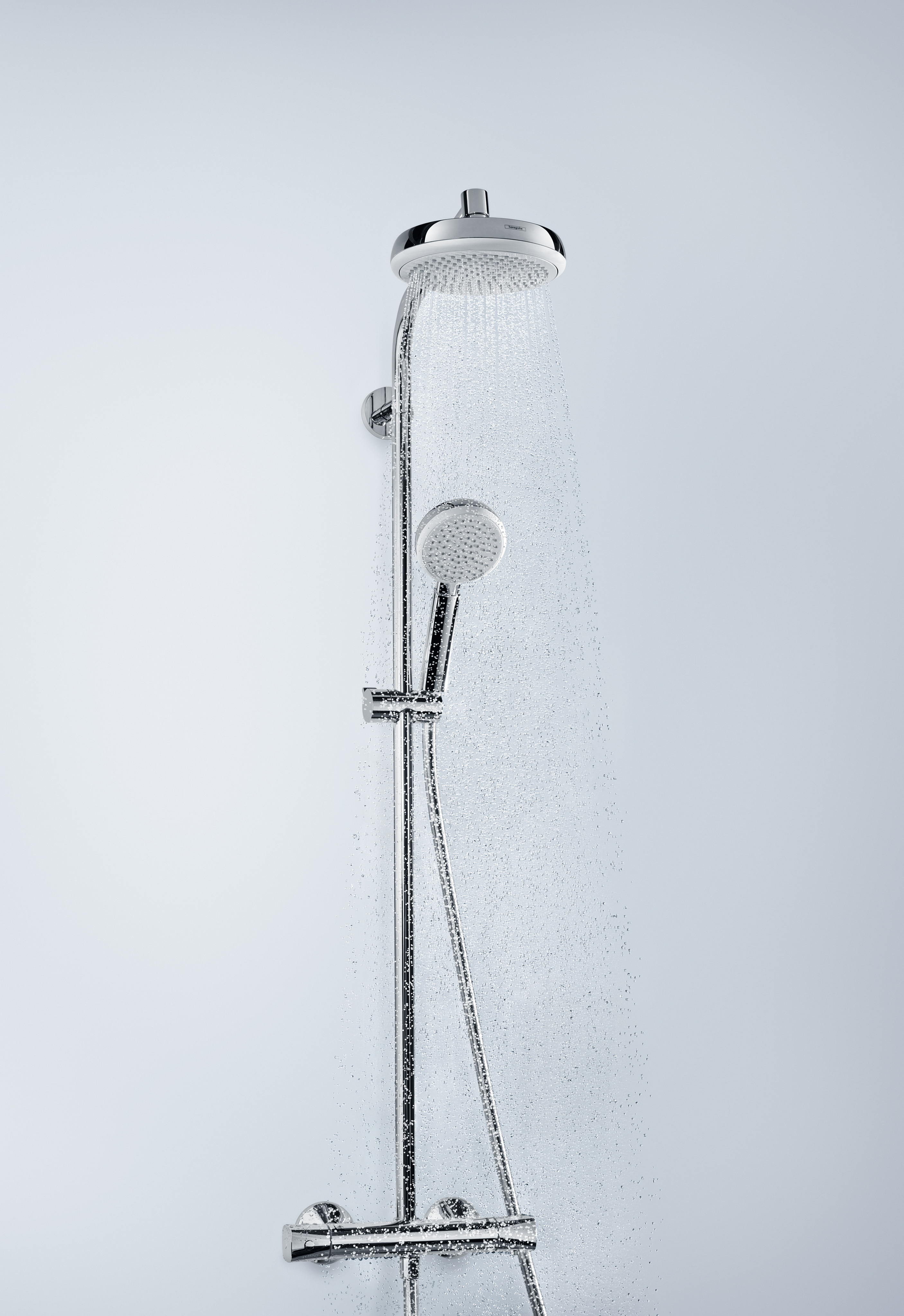 27265400 Crometta Showerpipe 160 1jet EcoSmart 9 л / мин с термостатом Hansgrohe  - Вид №1