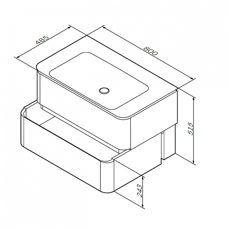 M30FHX0802NF База под раковину подвесная 80 см ящики орех текстурированная шт AM.PM Sensation - Вид №7
