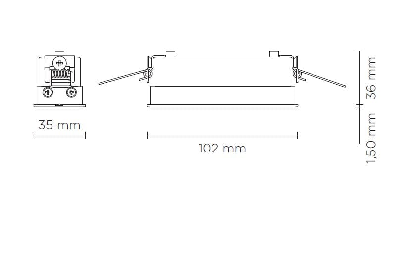 Анодированный алюминиевый встраиваемый светодиодный настенный светильник PUK NANO LINEAR DOWNLIGHT ARCH-00016710