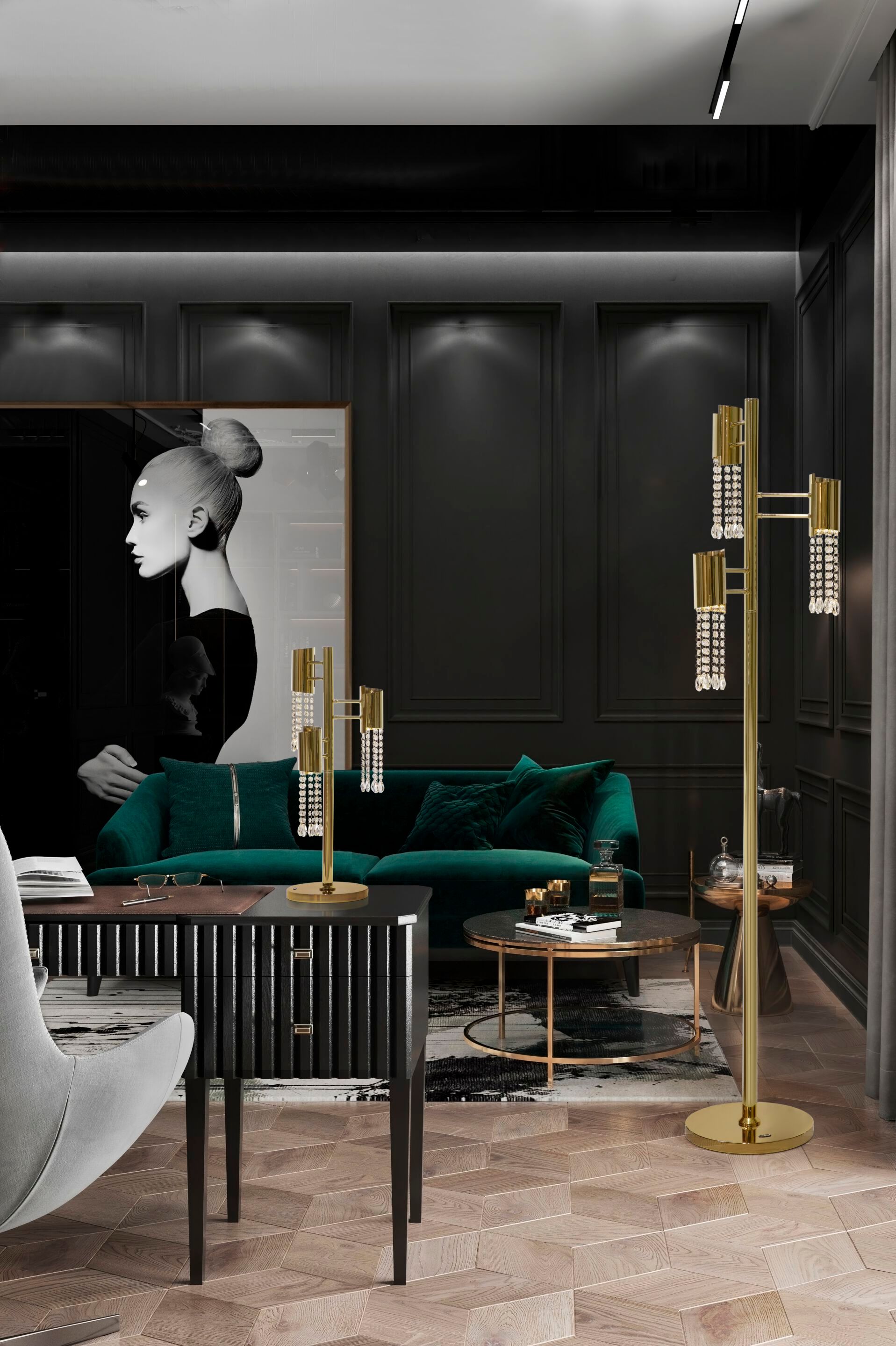 Напольная лампа из нержавеющей стали с кристаллами K-Lighting Melissa ARCH-00089642 - Вид №2