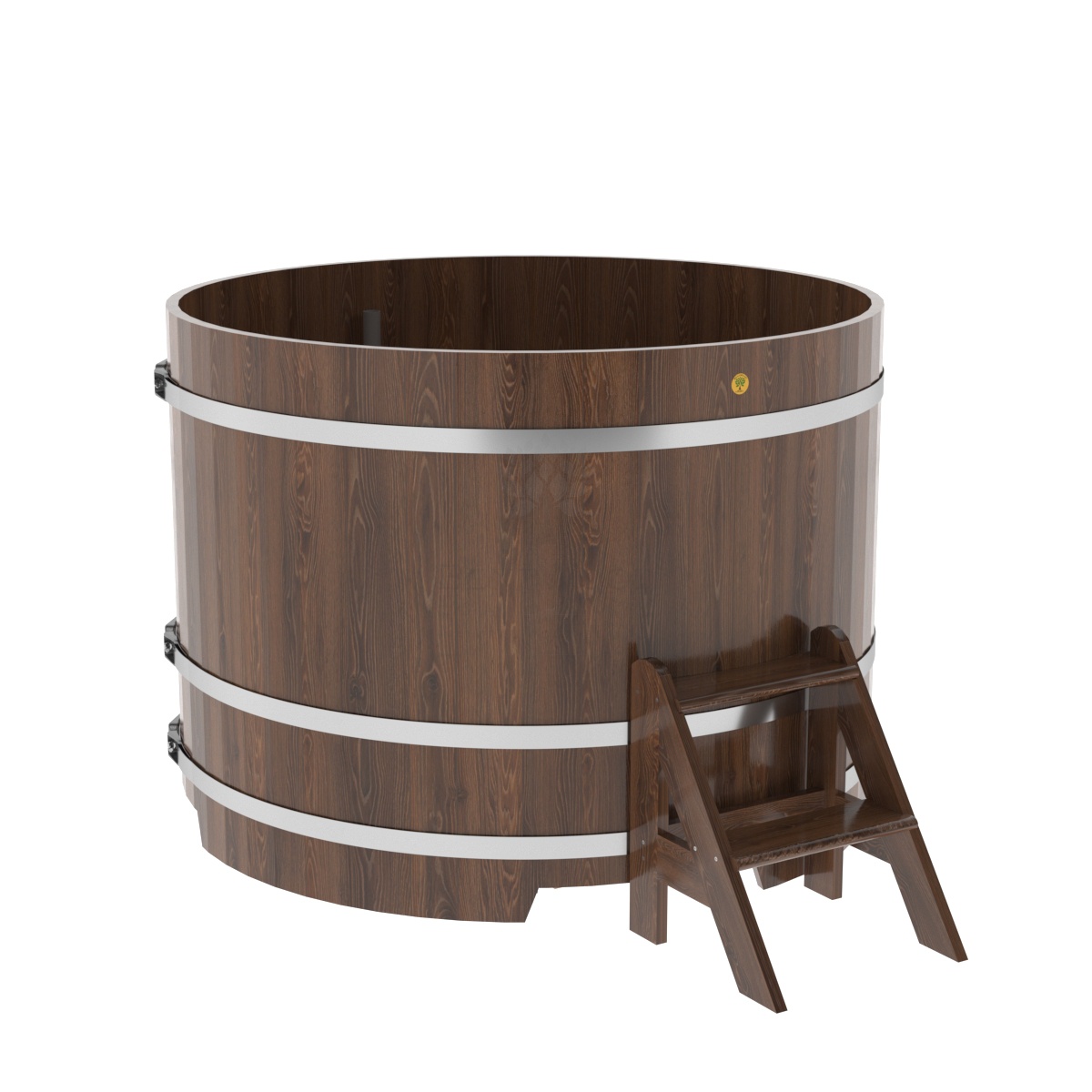 1302 Купель круглая из дуба d=1,50х1,1 морёная Alyarus 