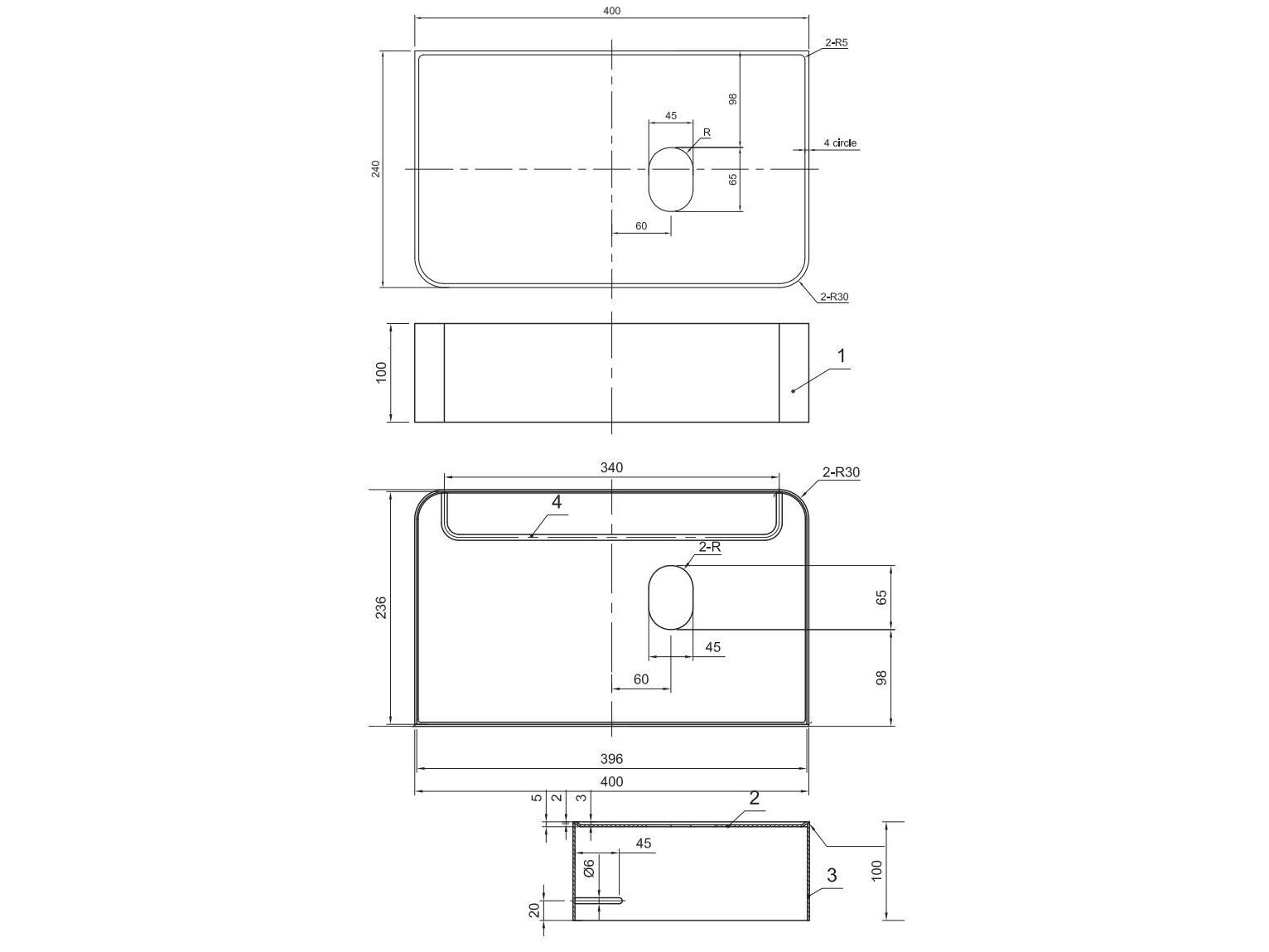 Столешница из нержавеющей стали JEE-O JEE-O BASE FOR BASIN RIGHT ARCH-00132263 - Вид №4