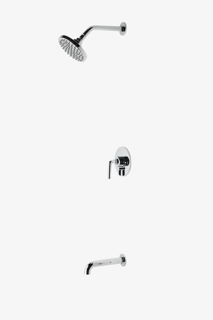 FLSP06 Душевая система Flyte с балансировкой давления, 6-дюймовая насадка для дождя и излив для ванны Waterworks 