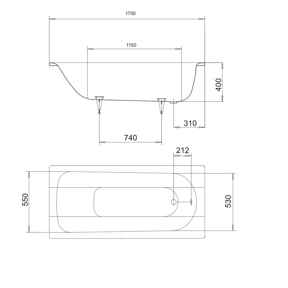 Ванна Saniform Plus 363 170x70 см 14093025 STLM-2070968 KALDEWEI - Вид №2