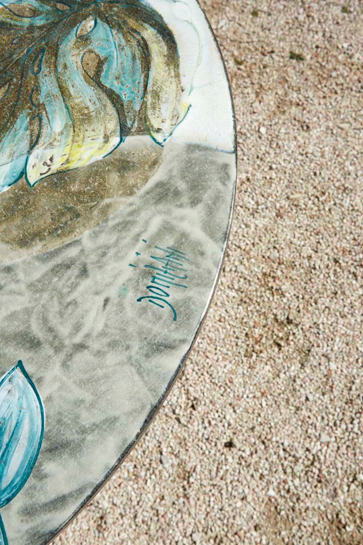 Круглый стол из фаянса и нержавеющей стали DOMIZIANI современный ARCH-00130801 - Вид №2