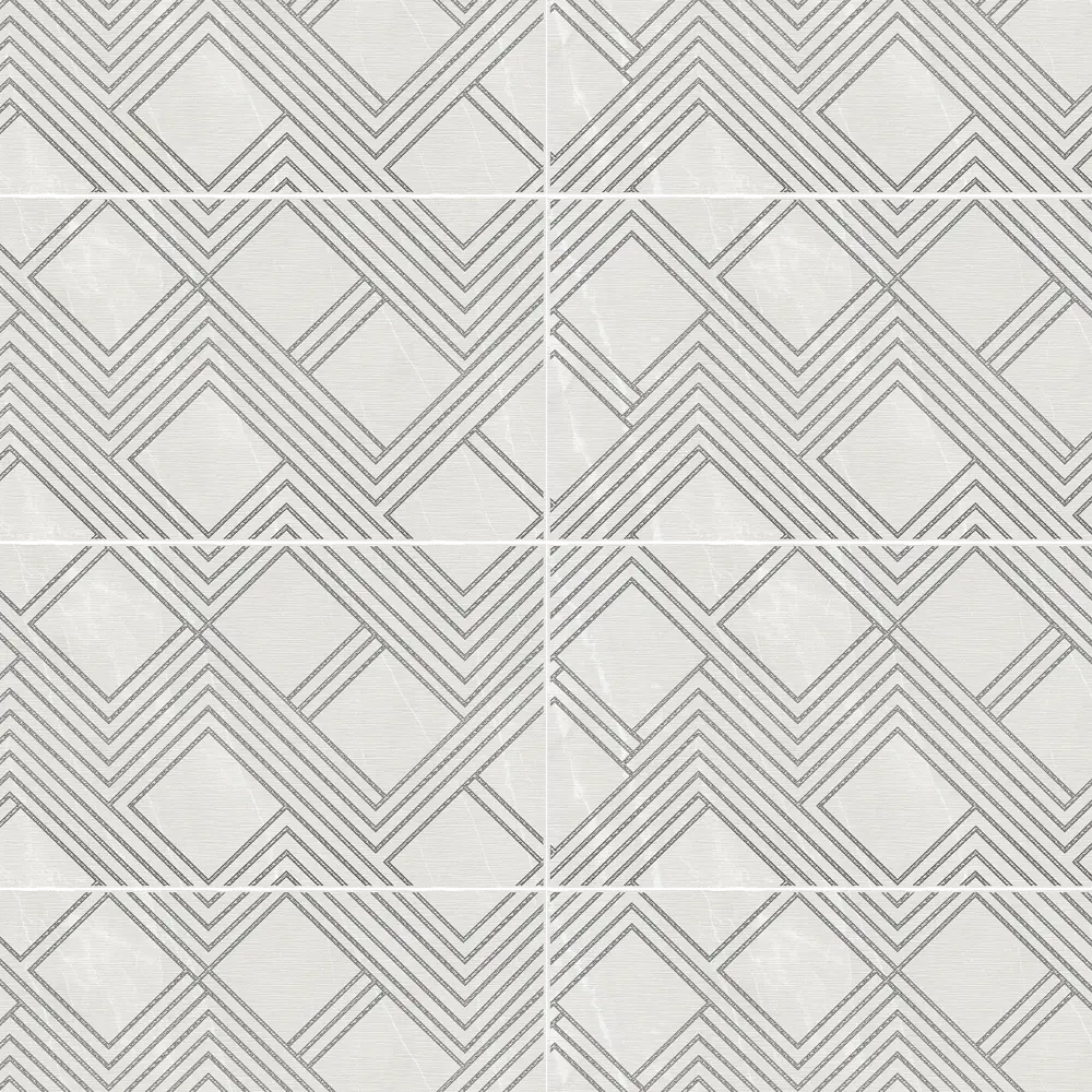 82825667 Декор настенный Azori Hygge Light Cristall 31.5x63 см матовый камень цвет белый зигзаг STLM-0947462  - Вид №1