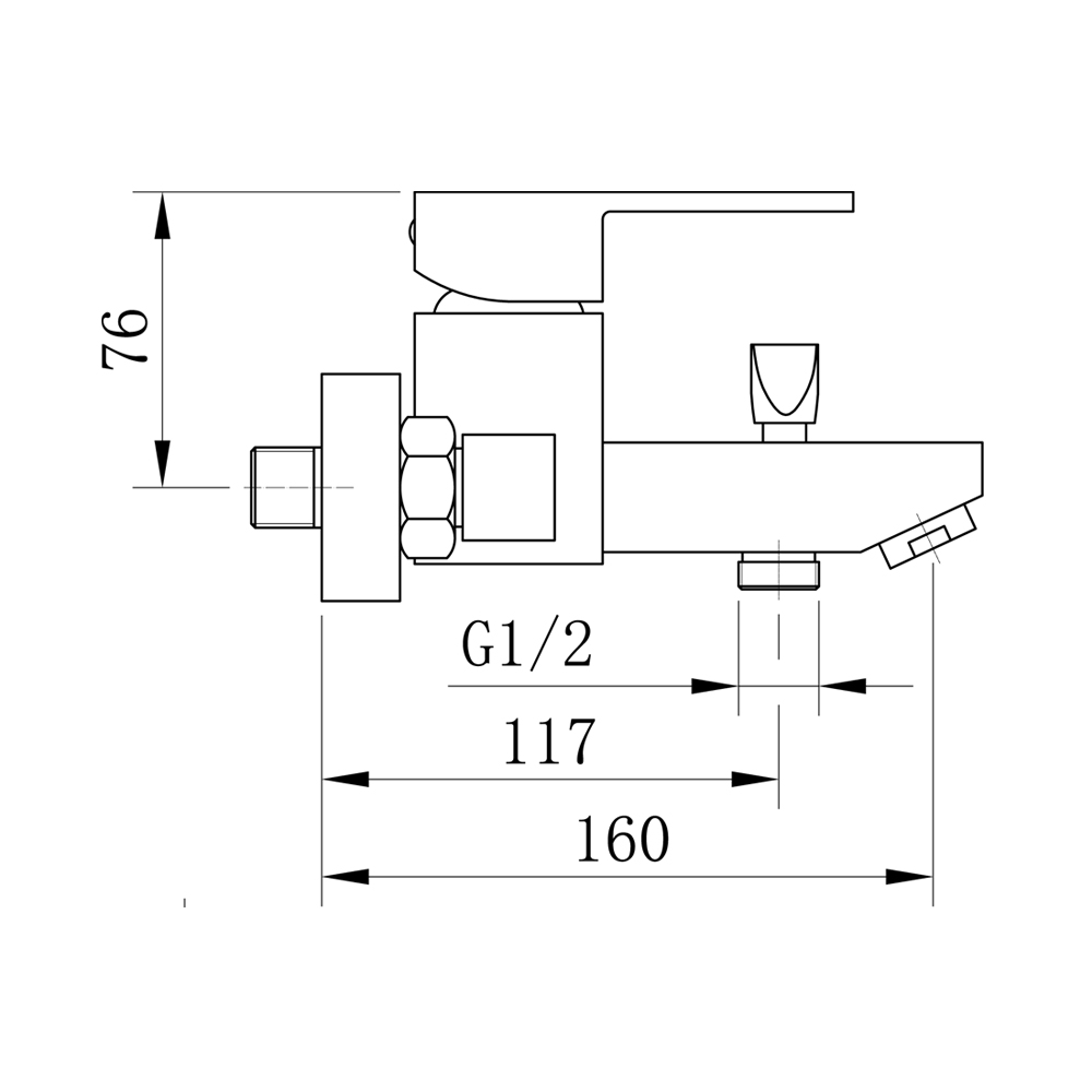 Смеситель для ванны Raiber R0010 однорычажный R0010 Santreyd  - Вид №1