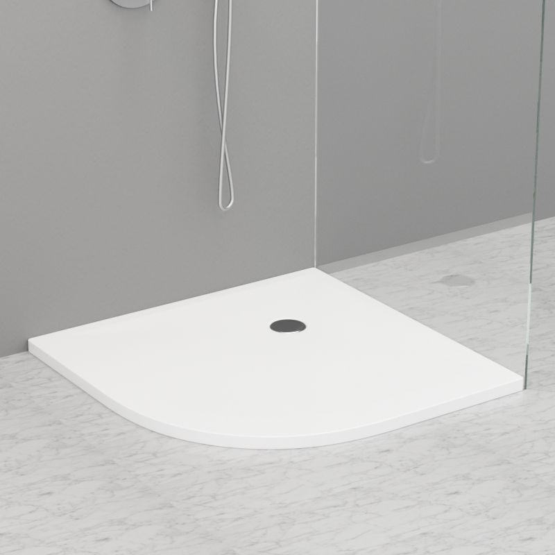 704915 Душевой поддон угловой из акрила h3 с антислипом белый в комплекте с сифоном, цвет Белая глазурь Kerasan DOCCIA Италия