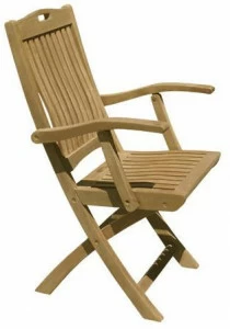 Il Giardino di Legno Складной садовый стул из тикового дерева с подлокотниками Moon 328