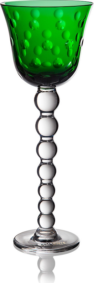 10555839 St. Louis Бокал для белого вина St. Louis "Капли" 110мл (зелёный) Хрусталь 