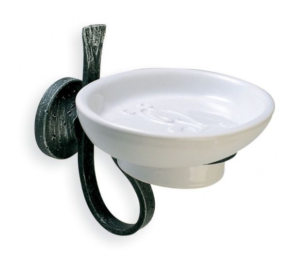 F09(43) Stil Haus Flora, настенная керамическая мыльница, цвет античный черный Santreyd 