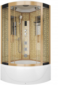 Душевая кабина NG-7790G (900x900х2150) высокий поддон стенки ЗОЛОТО