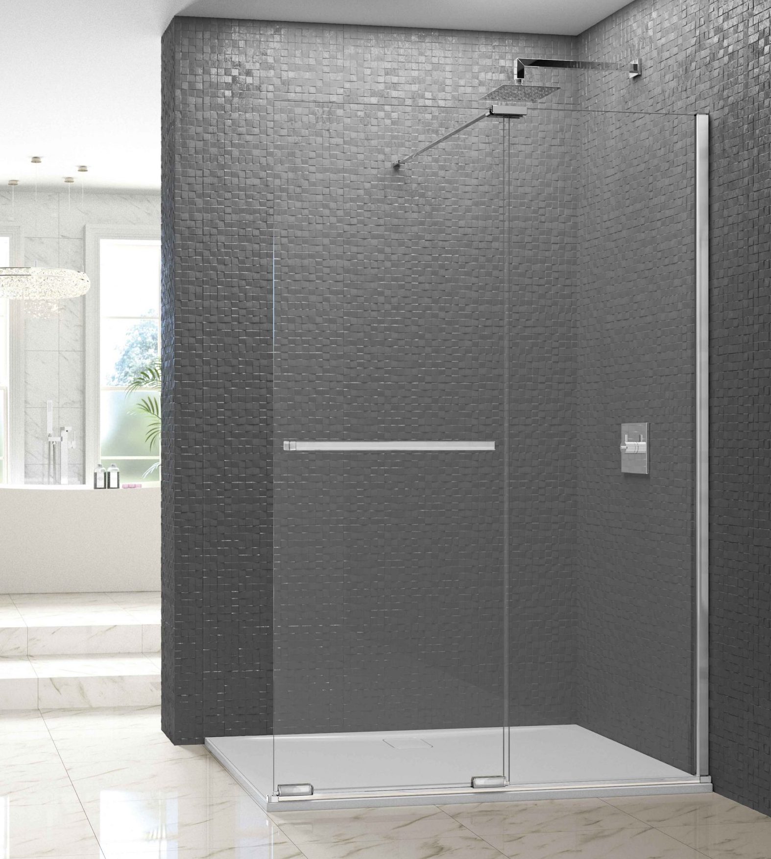 Душевая перегородка ARXFSL160SWE L or R Merlyn Arysto X Хромированный 