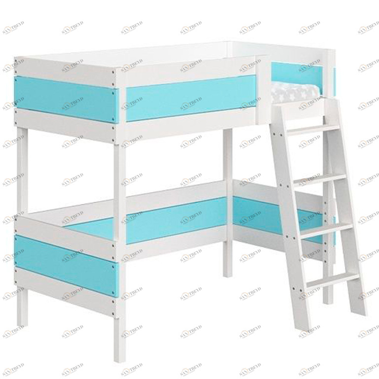 Кровать-чердак Home basic M 80х160 см белая, голубая ELLIPSE ELLIPSE HOME 351769 Белый;голубой Santreyd 