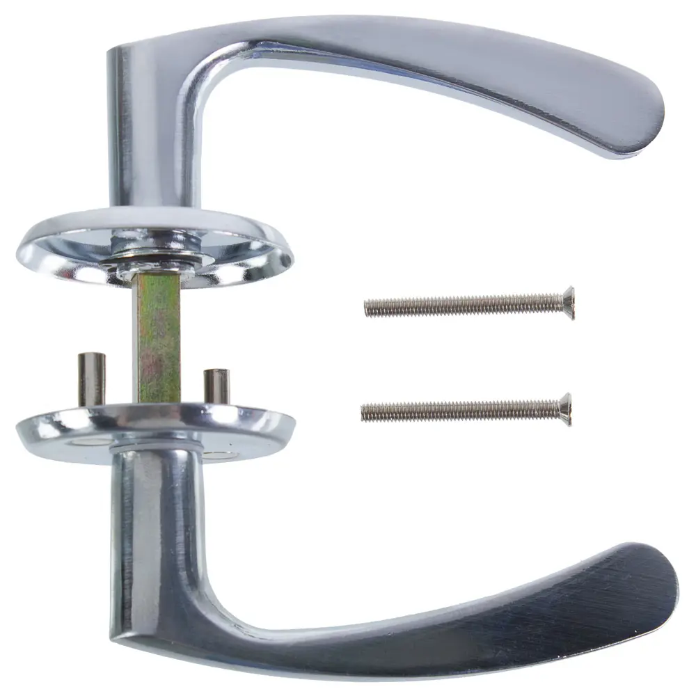 Ручки дверные на розетке Palladium 019 (5/60), алюминий, цвет матовый хром STLM-2162819 - Вид №2