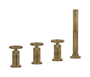 Смеситель на бортик ванной на 4 отверстия с изливом, дивертером и душевым гарнитуром. WE ARE IB b1397mb Modern Bronze Bold