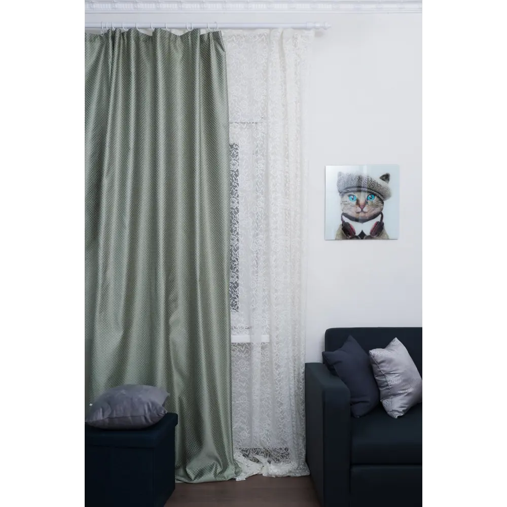 Штора на ленте 160х260 см цвет зеленая с точками 18707864 STLM-2037203 GARDEN  - Вид №7