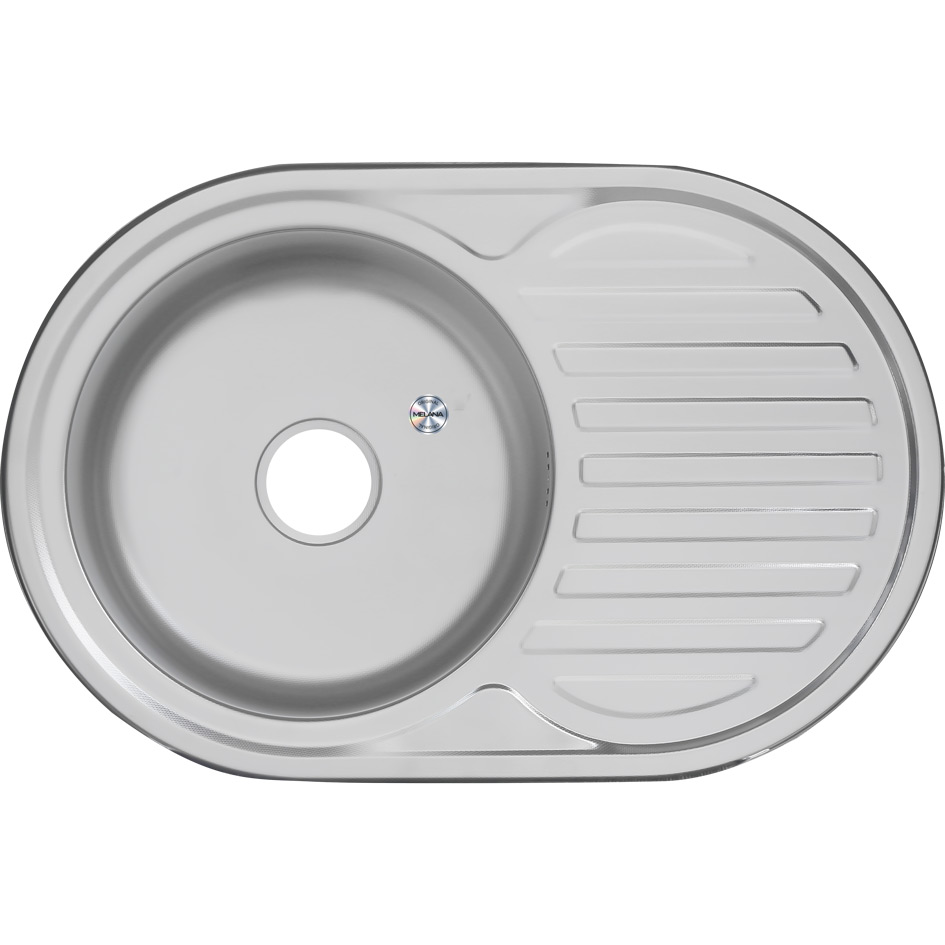 Мойка 7750 U MELANA 0,6/160 ДЕКОР врезная овальная с сифоном (180D t *10) 180D t (*10)