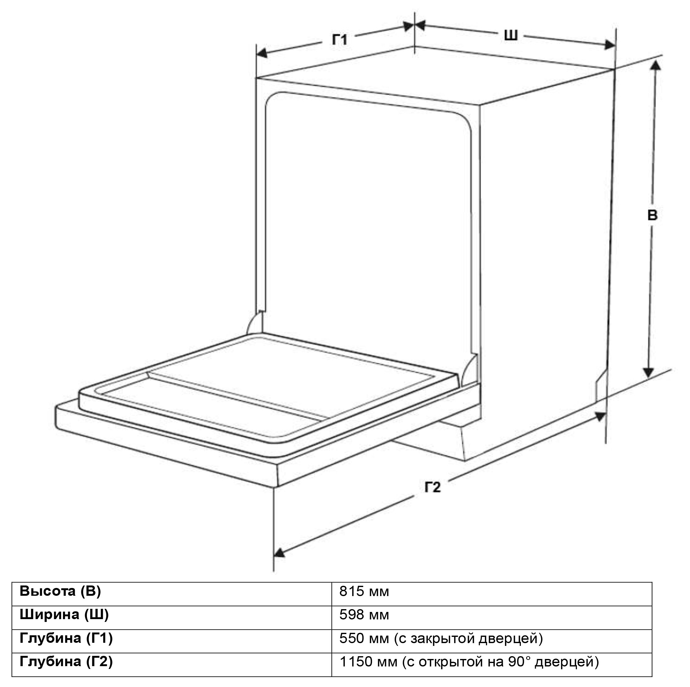 1319609 Встраиваемая посудомоечная машина Graude VG 60.0 STDN-0078431 - Вид №3