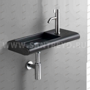 L021T0R1V1.105 Подвесная раковина настенная овальная A. e T. Italia CURVET Черный матовый