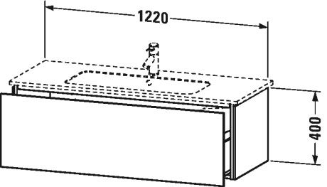 LC614305353 Тумбочка подвесная L-Cube #LC6143 1220 x 481 мм Каштан темный, декор Duravit - Вид №1