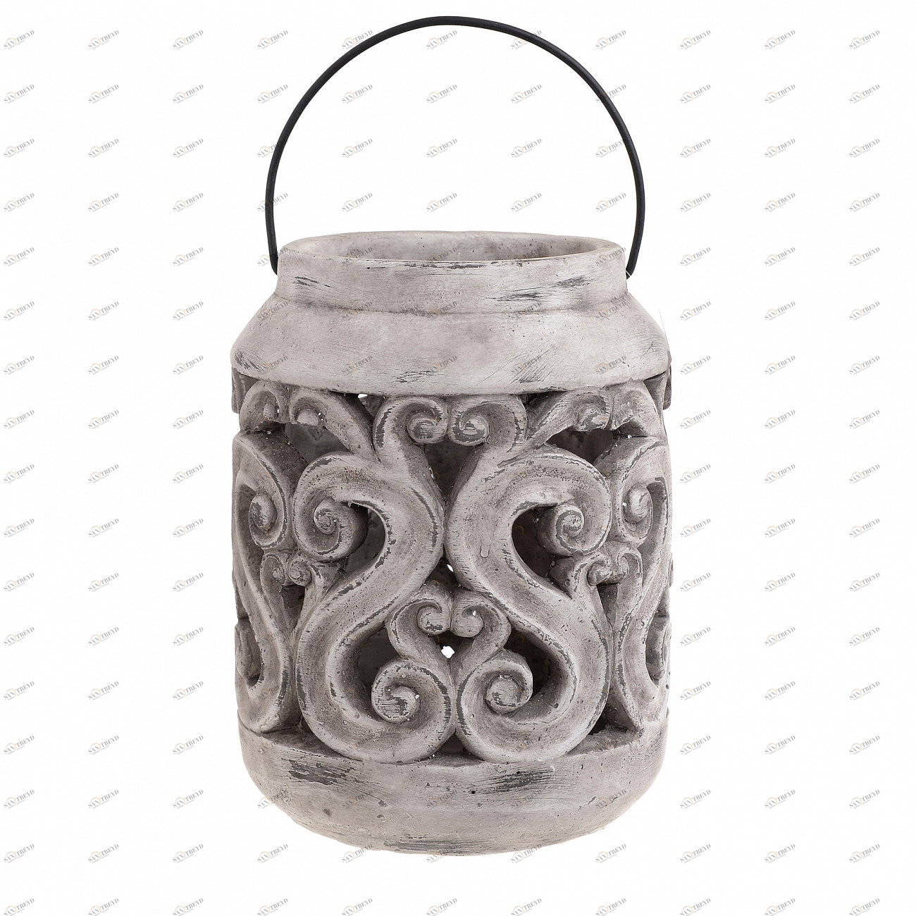 Фонарь декоративный цементный 23 см серый Fluffy Dusk TO4ROOMS FLUFFY DUSK 00-3893384 Серый 