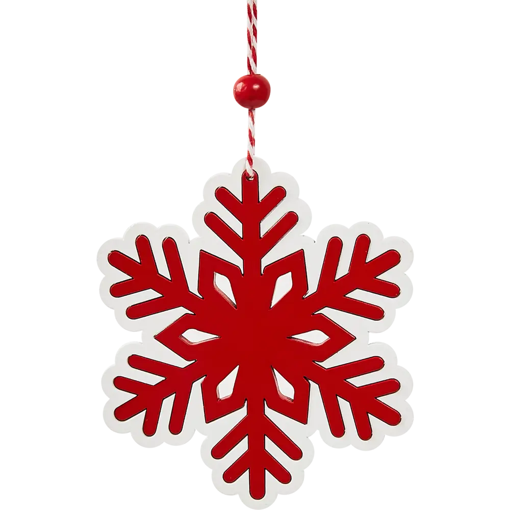 87036558 Елочная игрушка Снежинка 11x11 цвет красный STLM-1483957 Santreyd 