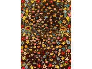 Шерстяной прямоугольный цветочный ковер