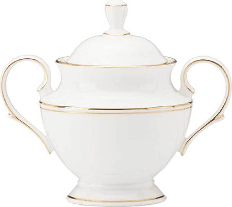 10578542 Lenox Сахарница Lenox "Федеральный,золотой кант" 13см Фарфор костяной 