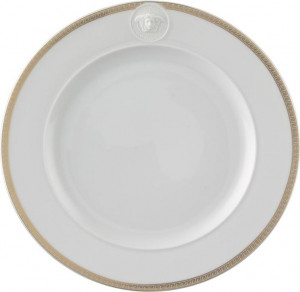 43675 Rosenthal Versace Тарелка подстановочная с рельефом Rosenthal Versace Золотой меандр 30см, фарфор Фарфор