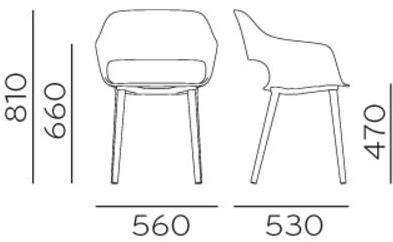 Pedrali Стул с обивкой и подлокотниками Babila 2756 - Вид №6