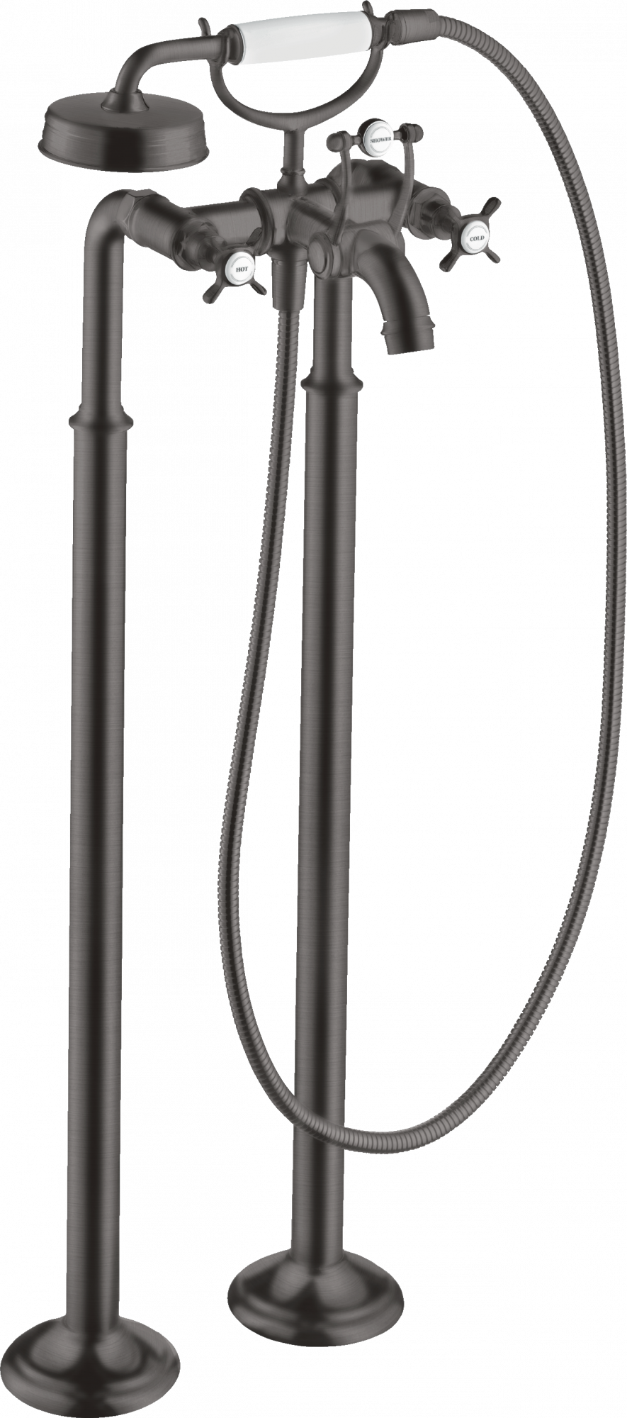 16547340 Смеситель для ванны 2-хручный напольный с поперечными ручками AXOR MONTREUX