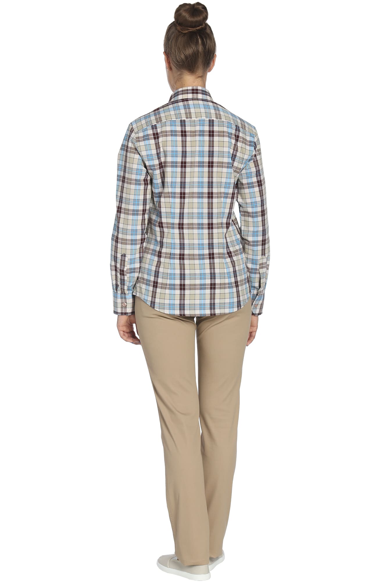 67819 Рубашка в клетку plaid beige (шотландка бежевая) HIPSTER  Толстовки, рубашки, футболки, тенниски  размер 54 (108)  - Вид №3