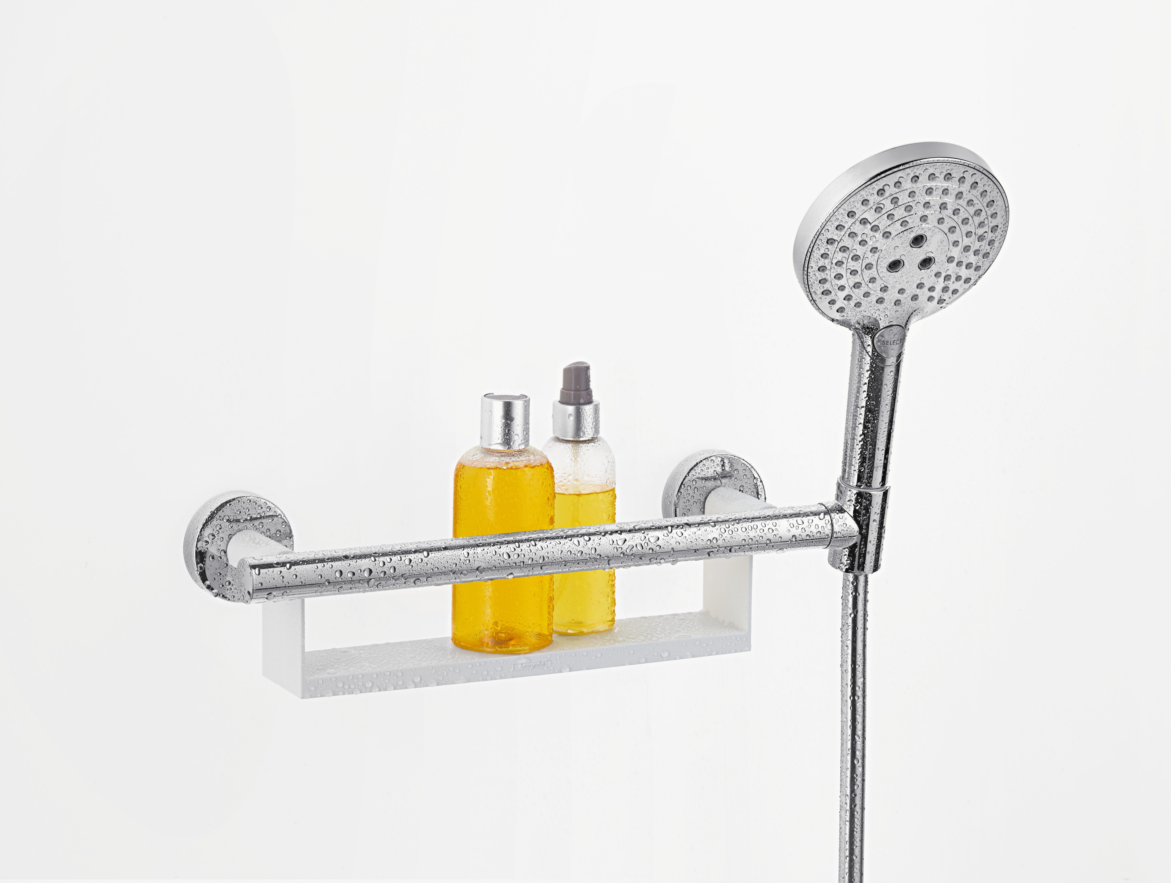 26328400 Поручень Unica Comfort с полкой и держателем для душа Hansgrohe  - Вид №1
