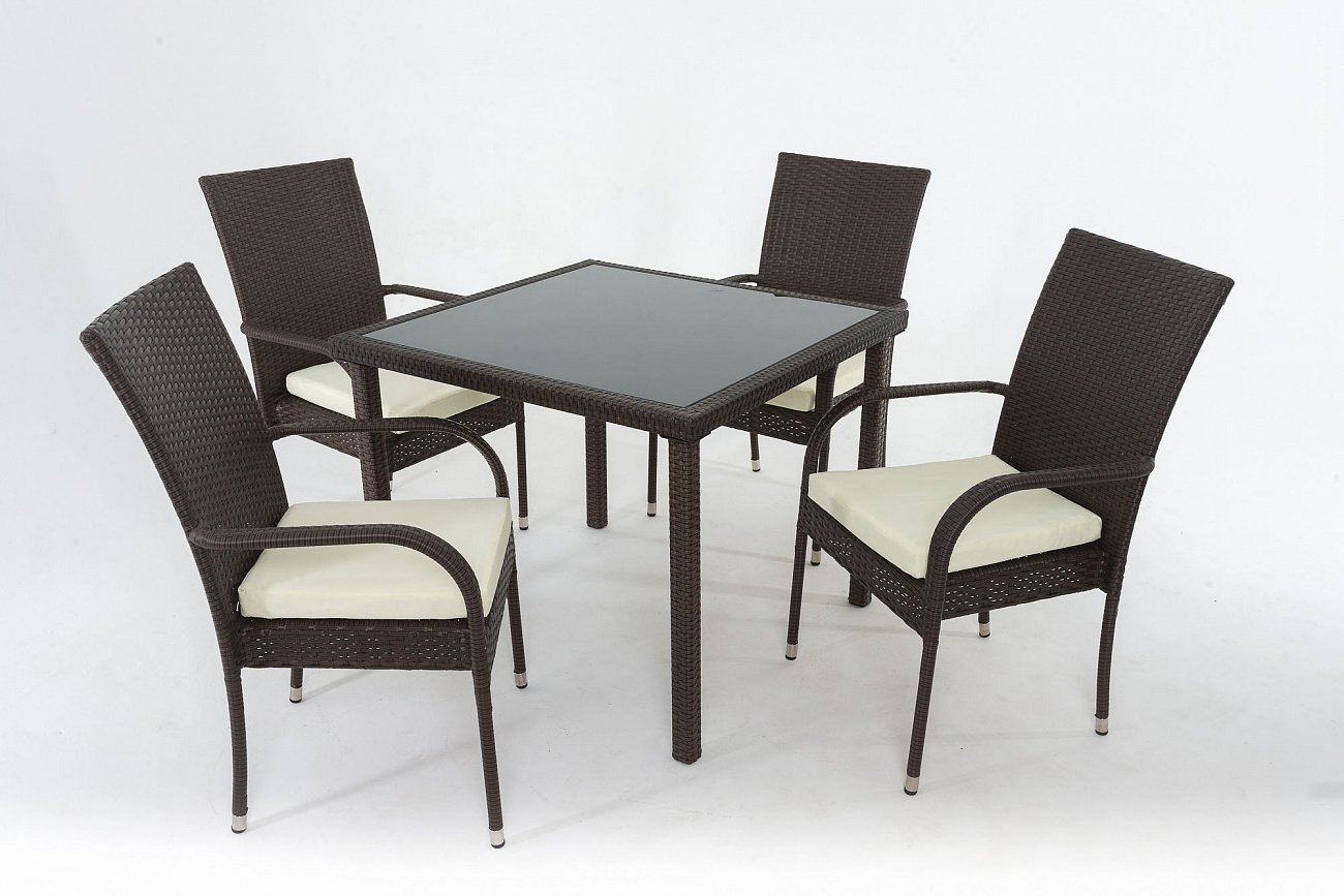 Обеденная группа со столом на 4 персоны темно-коричневый Forest VINOTTI  00-3885128 Коричневый  - Вид №2