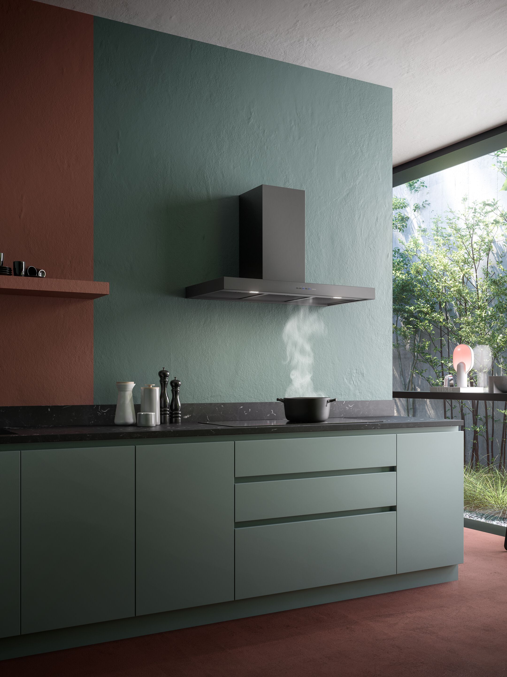 Настенный стальной вытяжной вентилятор с активированным углем Falmec дизайн ARCH-00081087 - Вид №3