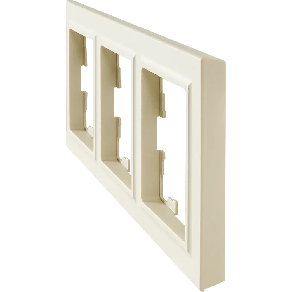 Рамка IEK Brite для розеток и выключателей на 3 поста, бежевая 87761287 STLM-1402158 - Вид №1