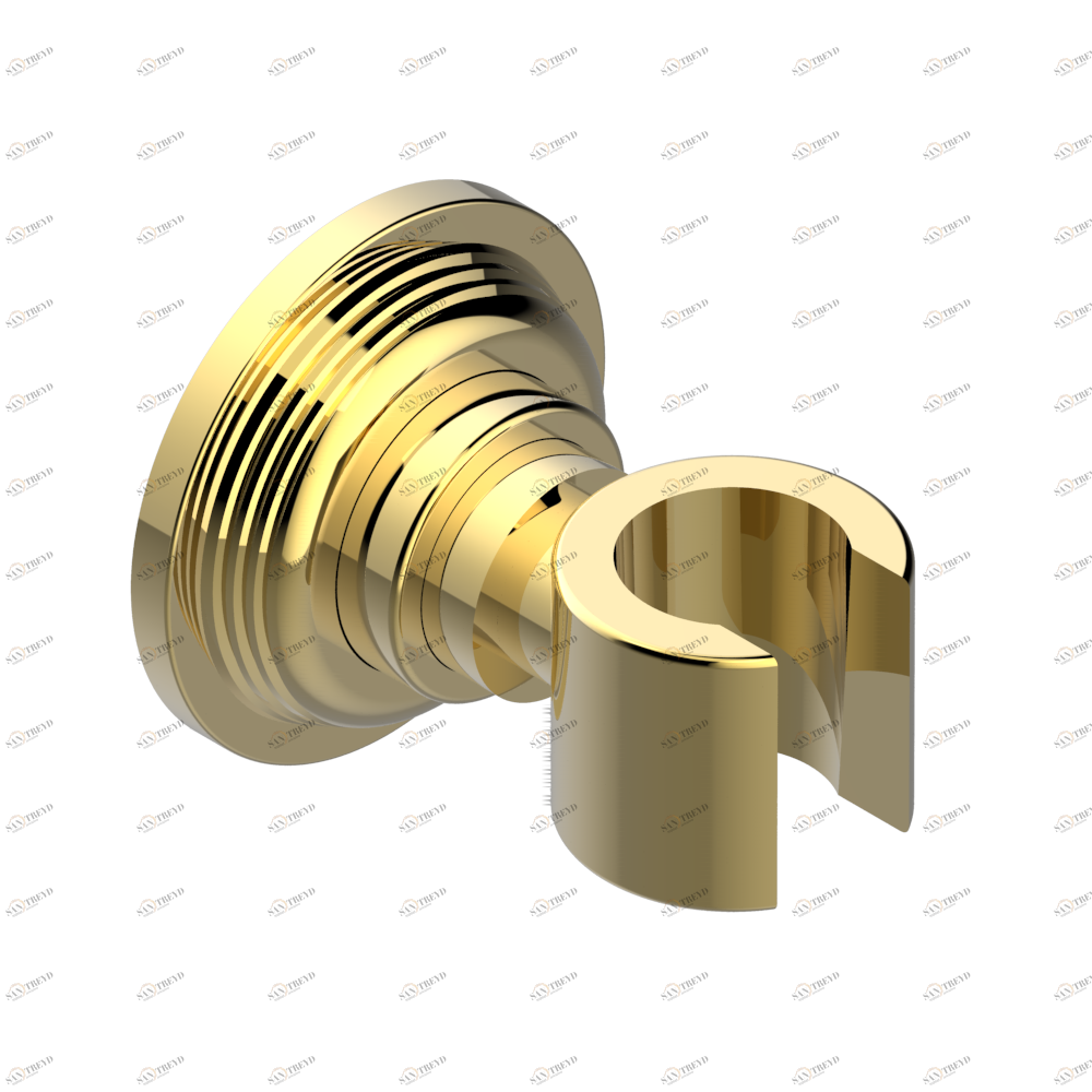 U9E-53F Кронштейн стационарный встраиваемый в стену Thg-paris West coast с ручками-крестиками с чёрным ониксом Покрытие PVD золотистый цвет U9E 53F CAT.F