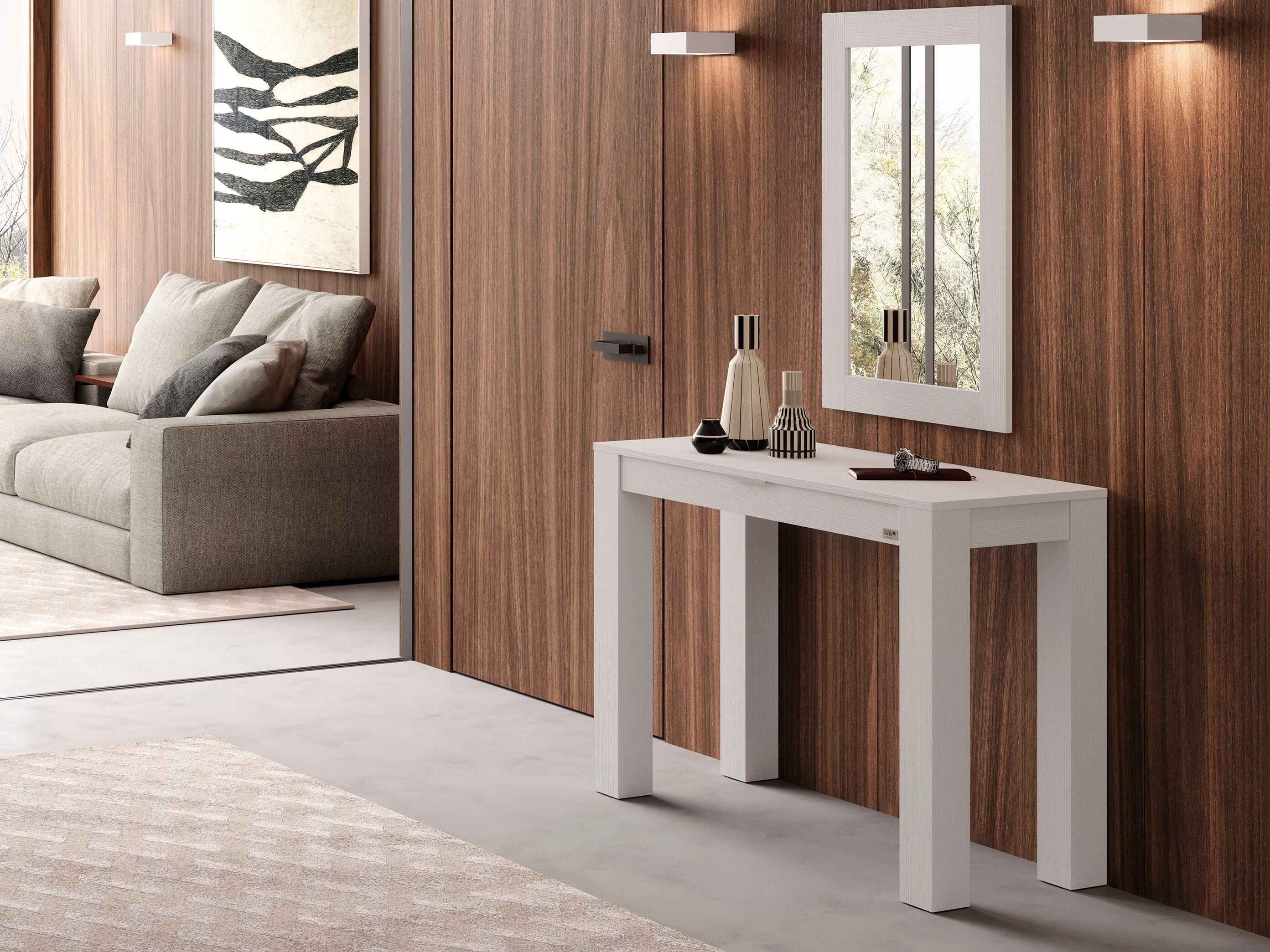 Прямоугольная консоль из белого ясеня Mobili Fiver Rachele ARCH-00068440 - Вид №3
