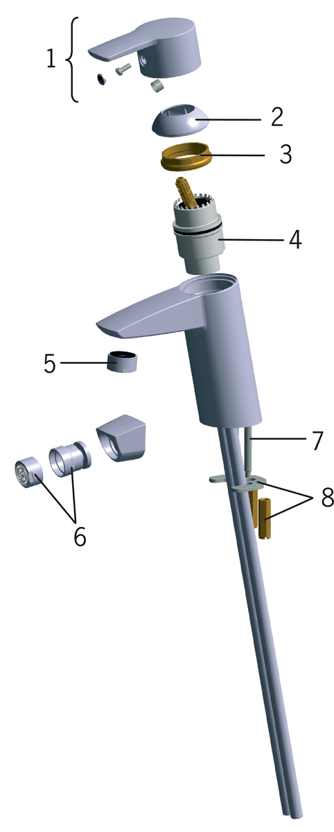 Oras 2810 Смеситель для умывальника 2810 Cubista Хром  - Вид №5