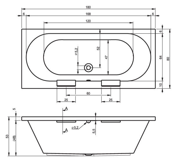 BB5100500000000 Ванна Riho Daytona Santreyd - Вид №1