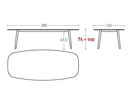 Алюминиевый овальный садовый стол с порошковым покрытием Varaschin эллипс ARCH-00002965 - Вид №6