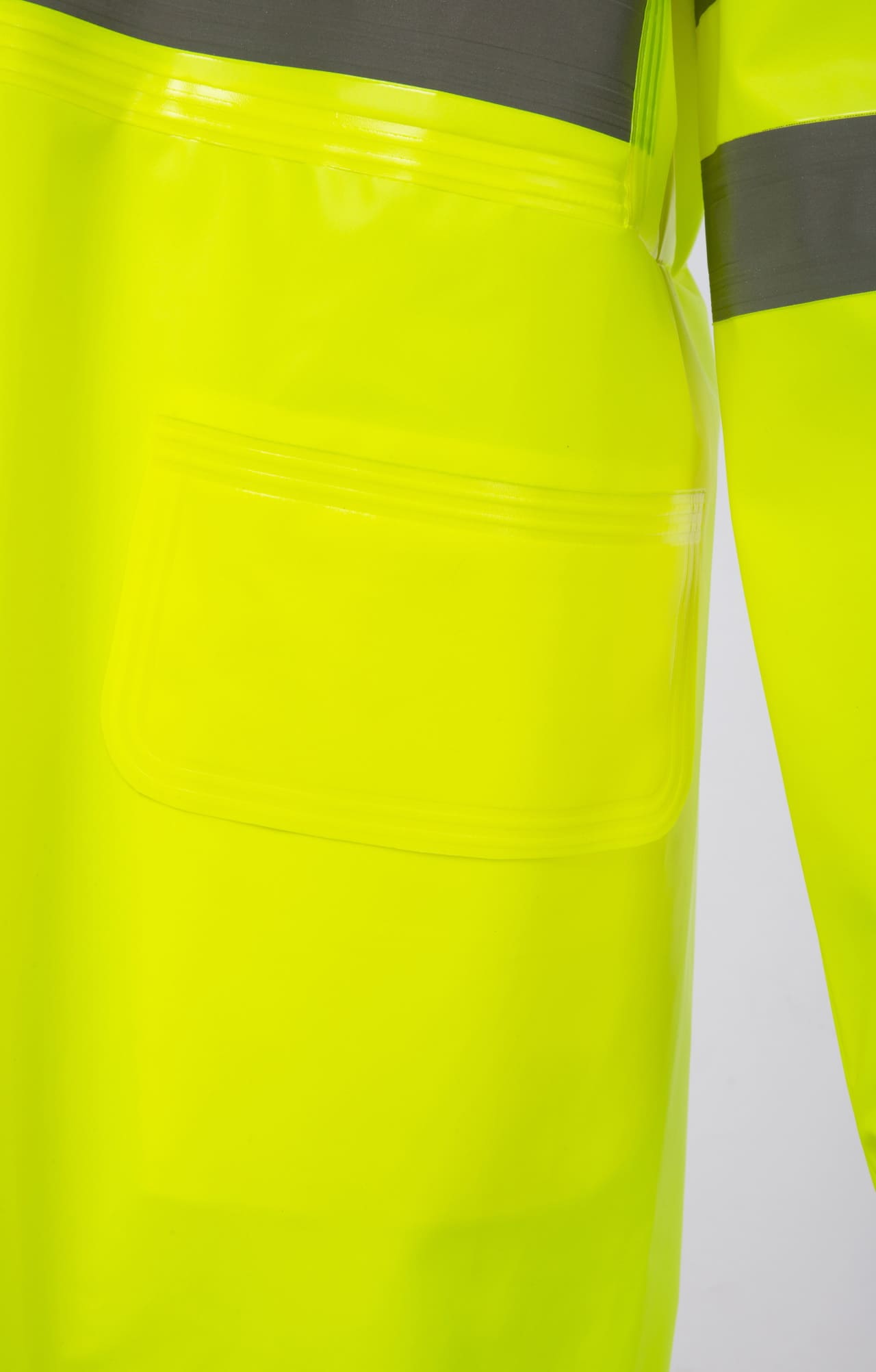 5037373 Плащ сигнальный влагозащитный лимонный  Непромокаемая спецодежда  размер 60-62/194-200 (XXXL)  - Вид №5